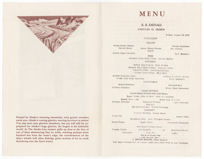 1941 alaska line ziegler etching menu